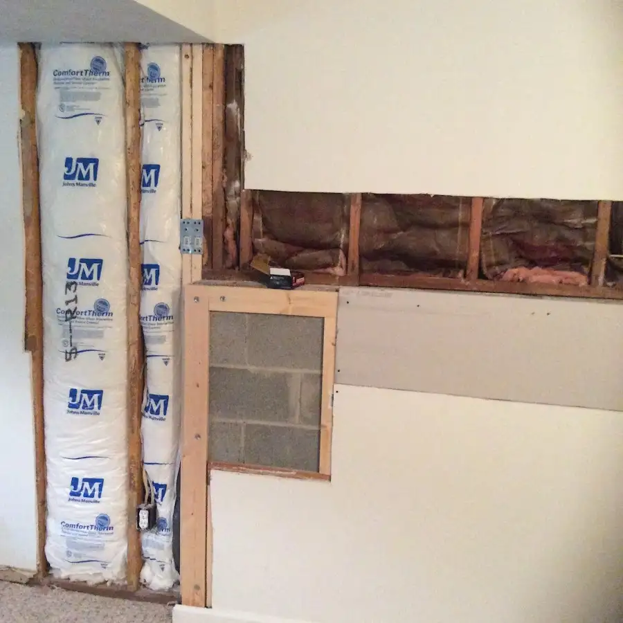Wall insulation replacement during Contents Cleaning & Restoration in Portsmouth